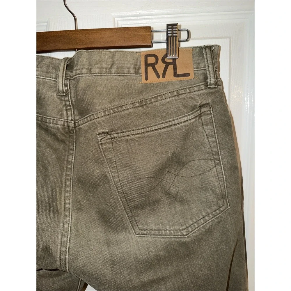 RRL Double Ralph Lauren Men's Jeans Slim Fit Olive Green Size 33 31